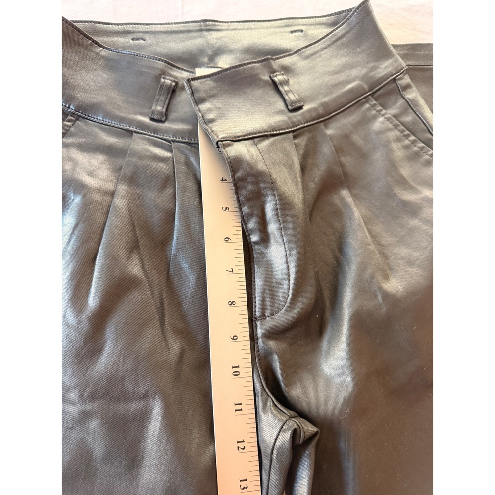 Kut from the Kloth Black Vegan Leather Pleated Tapered Pants KB41901 Mens‎ 4 - Picture 3 of 7